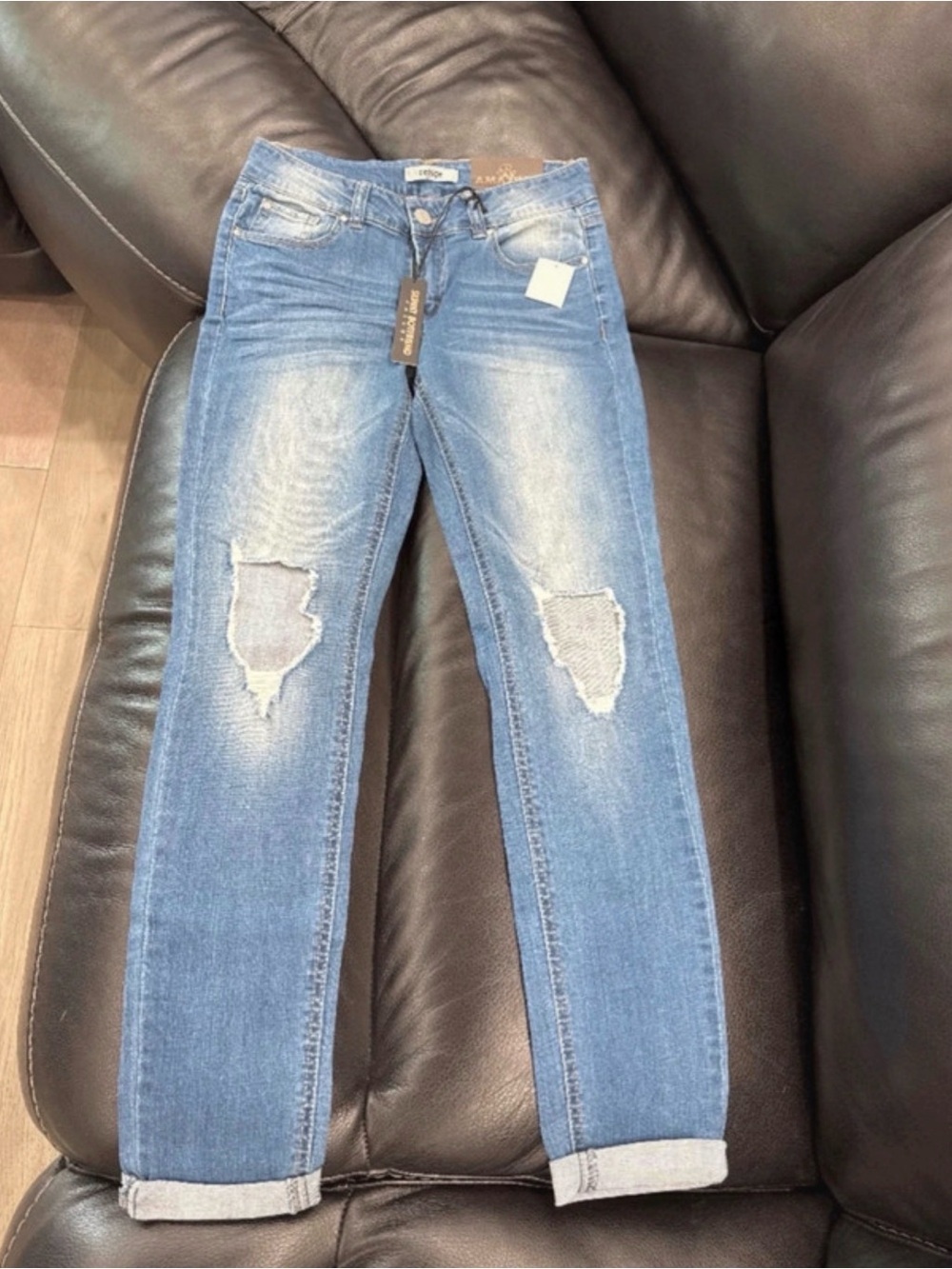 refuge Light Blue Distressed Skinny Jeans